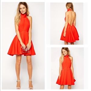 Finders Keepers smoke trail coral red dress